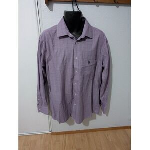 U.S. Polo Assn Slim Fit Dress Shirt XL 17–17.5 Purple Micro Check Button Down